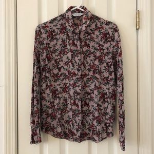 & Other Stories 100% silk pink/red/green shirt US 2